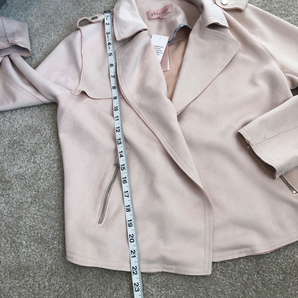 Philosophy Republic Clothing Faux Leather Moto Jacket Blush Pink Size Medium - Picture 6 of 15